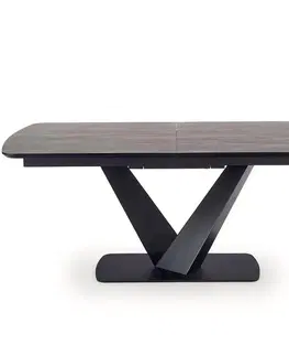 Stoly v podkrovnom štýle Rozkladací stôl Vinston 180/230x95cm Mdf/Oceľ – Tmavé Popolavý/Čierna
