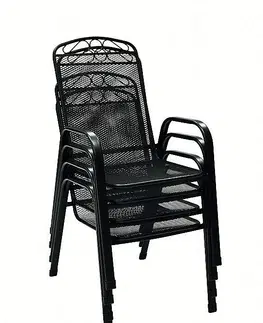 Záhradné stoličky a kreslá DEOKORK Kovové kreslo GREY (čierna)