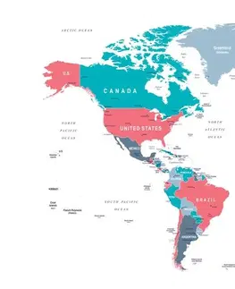 Obrazy mapy Obraz mapa sveta s pastelovým nádychom