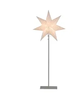 Vianočné svetelné hviezdy STAR TRADING Stojacia hviezda Sensy mini, výška 83 cm, krémová