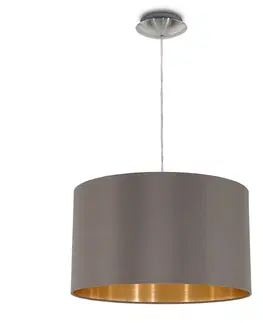 Závesné svietidlá EGLO Látkové závesné svietidlo Maserlo, cappucino, 38cm