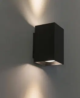 Nastenne lampy Moderné nástenné svietidlo čierny štvorec - Sandy