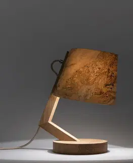 Stolové lampy Almut von Wildheim ALMUT 1411 stolná lampa, valcovitá Ø 23 cm kameň