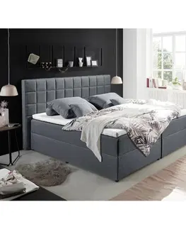 Manželské postele Boxspring posteľ ALASKA 180x200 Cm Antracit