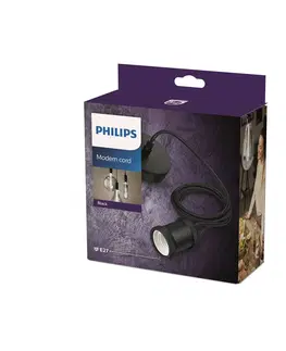 Závesné svietidlá Philips Philips závesná lampa vintage, E27 objímka, čierna