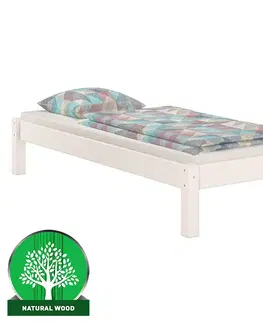 Drevené postele Postel Dora 100x200 borovica morená bielená