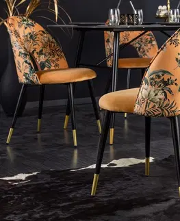 Stoličky - moderné LuxD 26342 Dizajnová jedálenská stolička Jalisa žltý zamat
