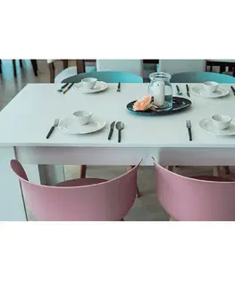 Jedálenské stoly Jedálenský stôl, biela, 140x80 cm, TOMY NEW