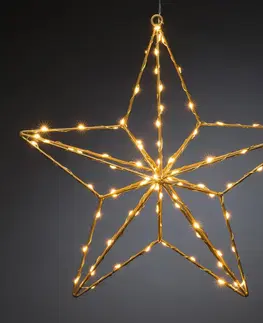 Vianočné svetelné hviezdy Konstsmide Christmas LED ozdobné svetlo zlaté hviezdy 37x36 cm
