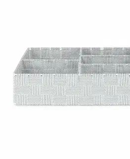 Úložné boxy Compactor Organizér na bielizeň a doplnky Toronto, 5 priehradok, bielo-sivá