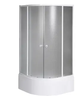Sprchové dvere AQUALINE - ARLEN štvrťkruhová sprchová zástena 800x800mm, sklo Brick BTR803