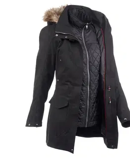 bundy a vesty Dámska nepremokavá cestovná bunda 3v1 Travel 700 do -10 °C čierna