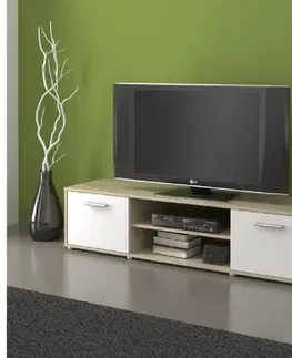 TV stolíky TV stolík, dub sonoma/biela, ZUNO NEW 01