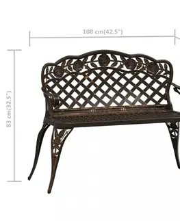 Záhradné lavice Záhradná lavica 108 cm liaty hliník Dekorhome Biela