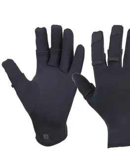 rukavice Rybárske rukavice 500 thermo neoprén 1 mm čierne s 3 odopínateľnými prstami