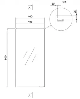 Kúpeľňový nábytok CERSANIT - Zrkadlová skrinka LARGA 40 šedá S932-015