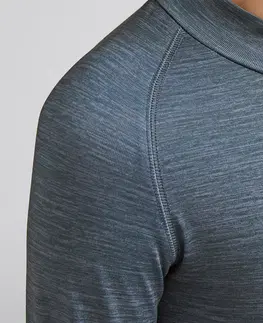 nordic walking Detské spodné tričko na futbal Keepcomfort 100 s dlhými rukávmi sivé