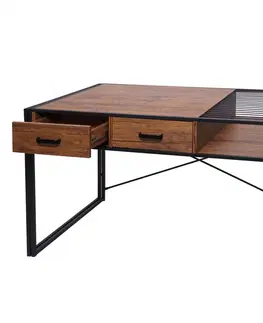 Pracovné stoly Písací stôl s úložným priestorom HWC-H91 Hnedá