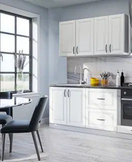 Kuchynské linky PREMIERE 2 štýlová kuchyňa 260 cm, biela / šedá