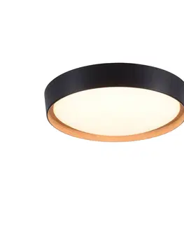 Stropne svietidla Vidiecke stropné svietidlo čierne vrátane LED 3-stupňovo stmievateľné - Jure