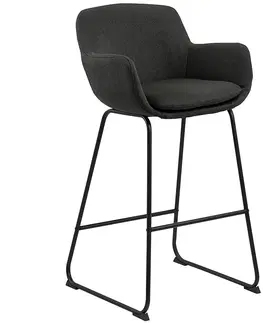 Plastové stoličky Barová stolička dark grey 2 ks