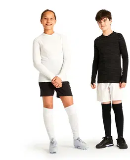 ragby Detské spodné tričko na futbal Keepdry 500 s dlhými rukávmi čierne
