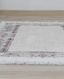 Koberce a koberčeky KONDELA Linon koberec 160x230 cm krémovohnedá