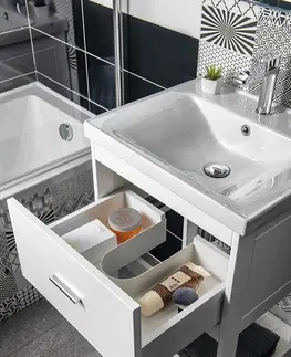Kúpeľňa AQUALINE - ETIDE umývadlová skrinka 51,5x85x44 cm, matná biela ET515
