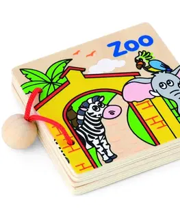 Drevené hračky VIGA -  Drevená knižka ZOO
