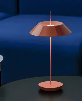 Stolové lampy Vibia Vibia Mayfair Mini stolová, batéria, červenohnedá