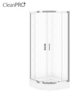 Vane CERSANIT - SET B97 štvrťkruhový sprchovací kút ARTECO 90x190, transparent + vanička TAKO 90x16 S601-114