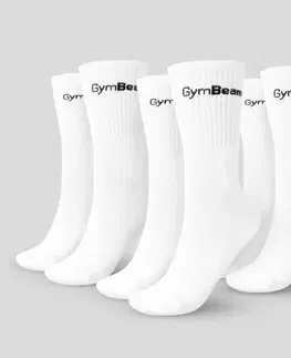 Spodné prádlo a plavky GymBeam Ponožky 3/4 Socks 3Pack White  L/XL