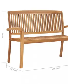 Záhradné lavice Záhradná lavička 2-miestna teakové drevo Dekorhome