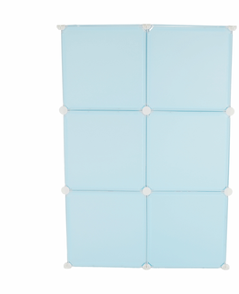 Regály a poličky KONDELA Edrin detská modulárna skrinka modrá / detský vzor