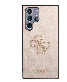 Puzdrá na mobilné telefóny Zadný kryt Guess PU 4G Metal Logo pre Samsung Galaxy S23 Ultra, ružová 57983112880