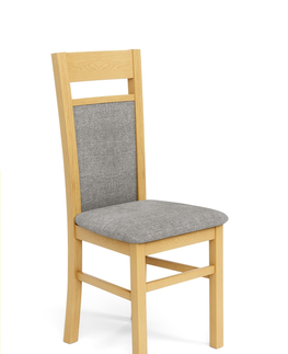 Jedálenské stoličky HALMAR Gerard 2 jedálenská stolička dub medový / svetlosivá
