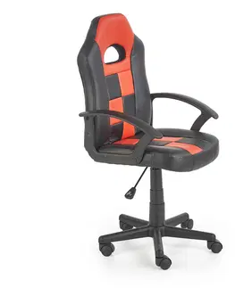 Kancelárske stoličky HALMAR Storm detská stolička na kolieskach čierna / červená