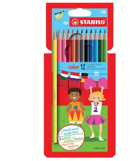 Hračky STABILO - Farebné ceruzky, šesť-hranné, STABILO, 12 rôznych farieb