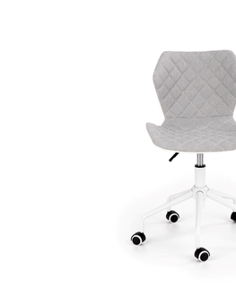 Kancelárske stoličky HALMAR Matrix 3 detská stolička na kolieskach biela / sivá