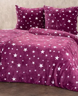 Obliečky 4Home Obliečky mikroflanel Stars violet, 140 x 200 cm, 70 x 90 cm
