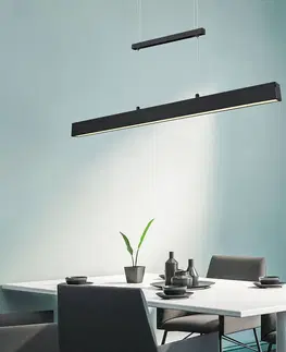 Závesné svietidlá Reality Leuchten Závesné LED svietidlo Paros stmievač Switch čierna