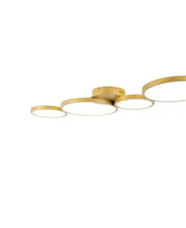 Stropne svietidla Stropné svietidlo zlaté vrátane LED 3-stupňové stmievateľné 4-svetlo - Lupolo