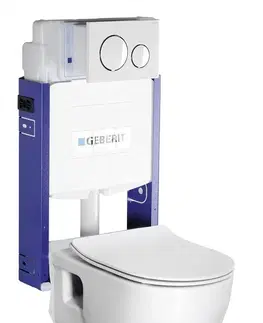 Záchody SAPHO - Závesné WC Brilla s podomietkovou nádržkou a tlačidlom Geberit, biela WC-SADA-14