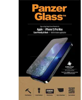 Tvrdené sklá pre mobilné telefóny Ochranné temperované sklo PanzerGlass Case Friendly pre Apple iPhone 13 Pro Max, čierne PRO2746