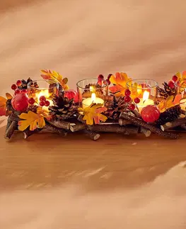 Drobné dekorácie a doplnky Svietnik na čajové sviečky "Jeseň"