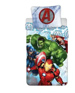 Obliečky Jerry Fabrics Bavlnené obliečky Avengers Heroes, 140 x 200 cm, 70 x 90 cm