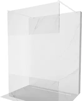 Sprchové dvere MEXEN/S - Kioto Sprchová zástena WALK-IN voľne stojaca 140 x 200, transparent/dekor 8 mm, biela 800-140-002-20-35