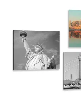 Zostavy obrazov Set obrazov New York v zaujímavom prevedení