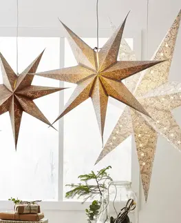 Vianočné svetelné hviezdy STAR TRADING Hviezda Decorus bez osvetlenia biela/strieborná