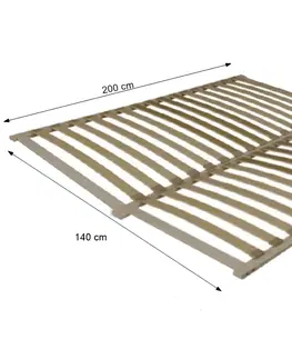 Rošty do postelí KONDELA Flex 3-zónový lamelový rošt 140x200 cm brezové drevo